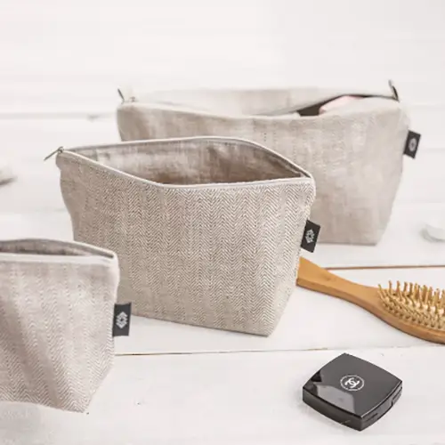 Wholesale Linen Cosmetic Bags | Eco-Friendly Makeup Organizers for Beauty & Retail